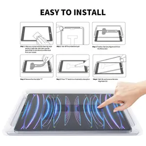 Bụi bong bóng miễn phí chống xước bảo vệ màn hình phim dễ dàng Applicator 9H Tempered Glass cài đặt Kit cho iPad mini air PRO