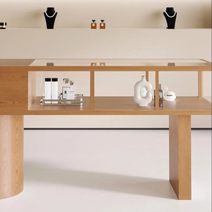 Tủ kính tối giản hiển thị trường hợp với <span class=keywords><strong>LED</strong></span> chiếu sáng gỗ Showcase cho đồ trang sức đồng hồ mỹ phẩm - Product Image 5