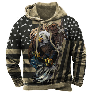 Sudadera con Capucha Vintage Rode 66, Conjuntos Deportivos Personalizados, Estampado de Águila Estadounidense, Sudadera de Talla Grande para Hombre, Sudadera de Moda - Product Image 4