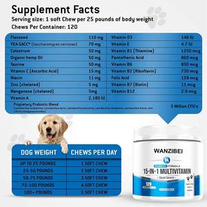 All-In-1สุนัขวิตามินในชีวิตประจำวันอาหารเสริมวิตามินสำหรับสุนัขที่มีโปรไบโอติก,Omega-3s, Glucosamine สำหรับสัตว์เลี้ยงมากกว่าสุขภาพ - Product Image 6