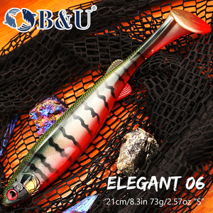 Señuelo de Pesca Suave de PVC B&U JT34, Swimbait de 21 cm/73 g, Cola de Paleta Realista, Señuelo de Pesca para Agua Salada, Agua Dulce, Lago, Río, Lubina, Lucio - Product Image 5