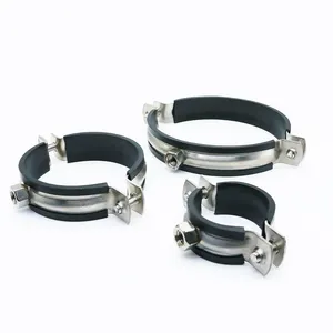 Germany Type Worm Gear Drive T-Bolt Hose Clamp Wire Rope Stainless Steel Clip With Rubber For Tube