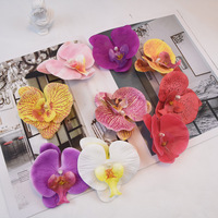 Taartdecoratie Bloem 3D Geprinte Lijm Afgewerkte Tactiele Zijde Phalaenopsis Orchidee Enkelvoudige Bloem DIY Snoepdoos Accessoire 50 Stuks