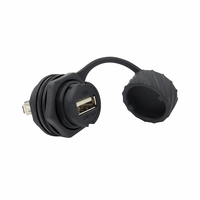 Konektor Kabel Tahan Air Lshitech Industrial M20.8mm USB 2.0 Male Female untuk Pengisian Daya dan Transmisi Data untuk Penerbangan