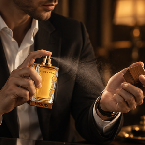 <span class=keywords><strong>Profumo</strong></span> Moderno da Uomo con Aroma Naturale di <span class=keywords><strong>Ambra</strong></span> e Note Legnose, Spray Ultra Fine a Lunga Durata, OEM ODM, Logo Personalizzato, Flacone con Tappo in Legno - Product Image 5