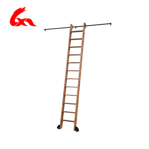 Escalera deslizante recta de madera maciza, hardware, biblioteca, escalera, pista, escalera de roble blanco <span class=keywords><strong>DIY</strong></span> - Product Image 2
