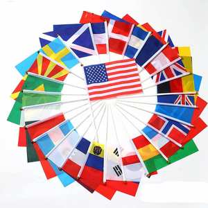 Banderas de Mano Plegables con Asta de Madera, Impresas por Ambos Lados, 100% Poliéster, Impermeables, Personalizadas para Fanáticos del Fútbol Mundial 2026 - Product Image 1