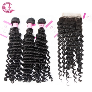 เปรูSwissมนุษย์<span class=keywords><strong>ผม</strong></span>Cutical Alinged Strandsด้านหน้าหยิก<span class=keywords><strong>บาง</strong></span>12A Virgin 5X5 Deep Wave Hdลูกไม้ปิดและชุด - Product Image 2