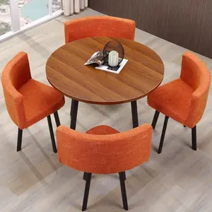 현대 공간 절약 홈 가구 식당 식당 커피 숍 테이블 세트 원형 식탁과 의자 세트 4 개의 의자