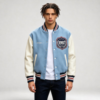 Veste de baseball personnalisée avec manches en cuir, grandes tailles, logo de marque, livraison rapide, sur commande, veste universitaire, vêtements d'équipe pour hommes