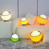 Lampe de bureau LED contemporaine flexible en verre pour intérieur, avec abat-jour, alimentation électrique DC/AC, culot E14, lumière blanc chaud 3000K, idéale pour chambre d'enfant et salon