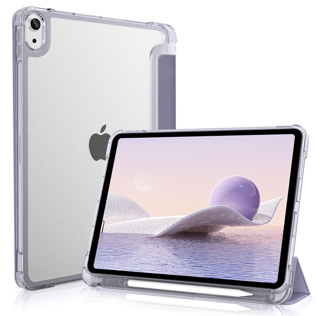 Kenke 2024 High Quality Office Portable Clear Lpad Cases PU Leather Trifold Soft Cases Covers for iPad Air45 10.9 Inch case