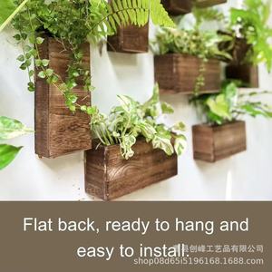 Soporte de pared de madera maciza para plantas, decorativo, para interiores, estilo rústico, para sala de estar, para flores secas - Product Image 5