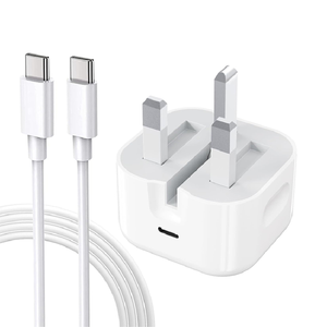 Adaptador de Corriente Plegable USB C de 20 W con Enchufe del Reino Unido para <span class=keywords><strong>Cargador</strong></span>, <span class=keywords><strong>Cable</strong></span> de Carga Rápida, Adaptador de <span class=keywords><strong>Cargador</strong></span> para iPhone 16 - Product Image 1