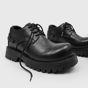 Chaussures en cuir véritable pour hommes, style britannique, tendance, formelles, à lacets, bout pointu, Derby, mariage, automne, motif uni, confort - Product Image 4