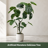 Grande plante artificielle Monstera de 200 cm, arbre tropical réaliste avec pot pour la décoration intérieure des halls d'hôtel et des salles d'exposition