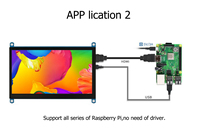 7 inç 1024x600 HD TFT LCD ahududu Pi kapasitif dokunmatik ekran modülü IPS ahududu Pi 4 3 ekran