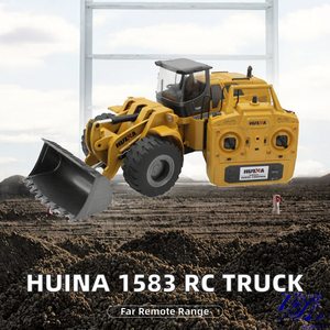 รถบรรทุกบังคับวิทยุ Huina 1583 แบบกึ่งโลหะ ควบคุมผ่านแอพ ระยะ 25 เมตร ขนาด 1:14 รถดั๊มพ์บังคับวิทยุขนาดใหญ่ สำหรับดึงดิน ของเล่นรถขุด RC - Product Image 2