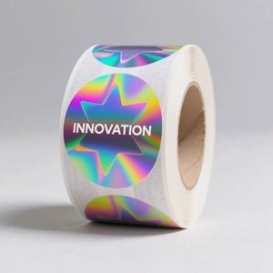 Custom Adhesive Laser Prismatic Hologram Sticker Design <b>Roll</b> logo Printing Waterproof Holographic Foil Sticker for <b>Fruit</b> - Product Image 2