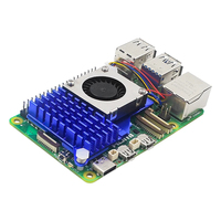 Enfriador Activo para Raspberry Pi 5, Disipador de Calor de Aluminio, Ventilador con Velocidad Ajustable PWM, Radiador de Enfriamiento Negro, Plateado y Azul para RPI 5 5