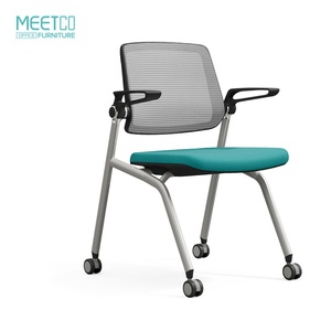 Modern Executive Ergonomic Middle Back Training Class <b>Desks</b> Chairs Mesh Back Aluminum Alloy Base Adjustable Height Rolling - Product Image 3
