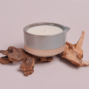 Vela Aromática en Vaso de Cerámica, Redonda, Hecha a Mano, Cera de Soja Mixta, Decoración para el Hogar - Product Image 2