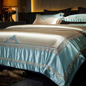 Offre Spéciale <span class=keywords><strong>Housse</strong></span> <span class=keywords><strong>de</strong></span> <span class=keywords><strong>Couette</strong></span> Brodée <span class=keywords><strong>Haut</strong></span> <span class=keywords><strong>de</strong></span> <span class=keywords><strong>Gamme</strong></span> Bleu Parure <span class=keywords><strong>de</strong></span> Lit <span class=keywords><strong>de</strong></span> Luxe 4 Pièces Grossiste - Product Image 5