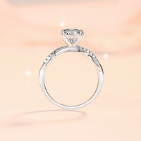 Bague de fiançailles en argent sterling S925 avec moissanite taille radiant, certificat GRA, couleur D, VVS1, pavé torsadé, pour femme