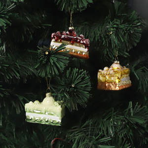 Adorno de vidrio soplado a mano colgante de Navidad, decoración de hamburguesa de helado para regalos de Navidad, figuras de vidrio, molde Donut - Product Image 5