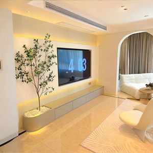 Meuble TV personnalisé de luxe moderne de 75 pouces Vitrine en bois avec éclairage Ensemble de meubles pour le salon - Product Image 2