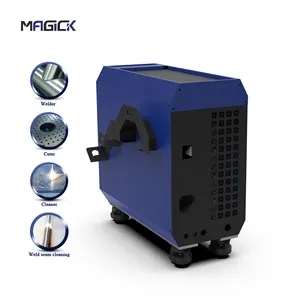 Mesin las laser mini portabel 4 in 1, mesin las genggam serat pendingin udara 1200w 1500w untuk logam