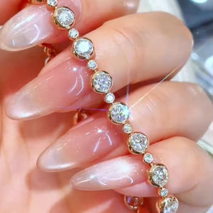 שרשרת צמיד זהב 18k 18k תעודת ג 'יגי יהלום 0.3ct אופנה 10k <span class=keywords><strong>14k</strong></span> צמיד זהב 18k 18k 18k צמיד זהב טהור 18k 18k - Product Image 1