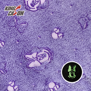 KINGCASON Fournisseur de tissu 100 Poly Two Side Minnie Pattern Printed Soft Comfortable Glow in the Dark Fleece For Kids series - Product Image 1