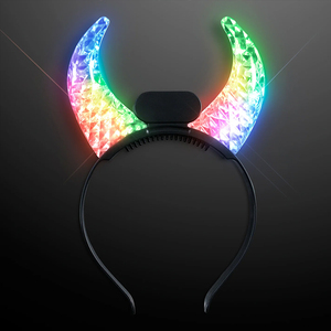 Fascia per Capelli con Corna del Diavolo Lampeggianti LED, Accessorio per Feste di Halloween e Capodanno 2023, Elastici per Capelli 3D in Acrilico a Forma di Coniglio Pasquale - Product Image 3