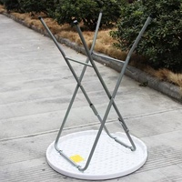 Table de cocktail pliante en plastique de haute qualité, ronde, blanche, de 110 cm, pour jardin, fête, barbecue, extérieur moderne