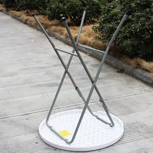 Tavolo <span class=keywords><strong>da</strong></span> Cocktail Pieghevole Moderno <span class=keywords><strong>da</strong></span> Esterno per Giardino e Feste BBQ, Bianco, Rotondo, Alto, in Plastica, 110 cm - Product Image 4