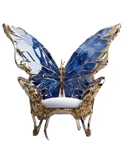 Muebles de acento Butterfly Show Chair Italia Art Design Sillón para Villa Hotel Sala de estar Silla con respaldo
