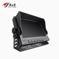 Monitor de Coche Plegable A&S de 7 Pulgadas con Pantalla LCD IPS de Vista Completa, Ángulo de Visualización Ajustable, Reproductor AV/VGA/USB/Tarjeta SD, Resolución 800x480, 1 Año de Garantía