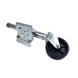 Gato de elevación para remolque de metal galvanizado con fijación por tornillos, capacidad de 1000 LBS, rueda giratoria de goma de 6 pulgadas, recorrido de 10 pulgadas, altura máxima de 22.5 pulgadas - Product Image 5