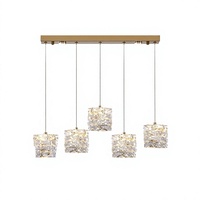 Nouvelle suspension carrée en cristal pour restaurant, éclairage d'îlot de cuisine, chambre d'hôtel, petite suspension de chevet pour la maison