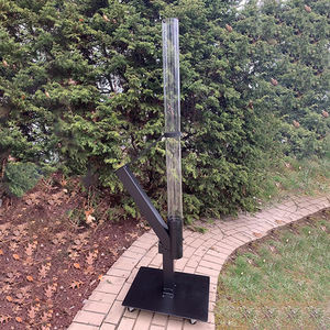 Calentador de pellets independiente moderno, estufa de cohete, Metal negro con <span class=keywords><strong>tubo</strong></span> de vidrio, chimeneas de acero para instalaciones de patio contemporáneas - Product Image 6