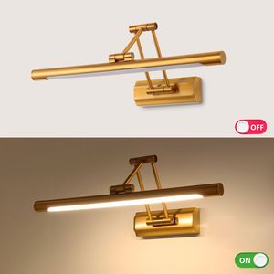 Lámpara LED de color latón para baño, iluminación ajustable para espejo de hotel, luces para baño, lámpara de pared interior para cuadros. - Product Image 3