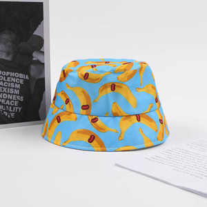 Wholesale <strong>Cheap</strong> All-Over Banana Printed Pattern Unisex Polyester <strong>Bucket</strong> <strong>Hats</strong> Fashionable Summer Protection Casual Outdoor Travel - Product Image 2