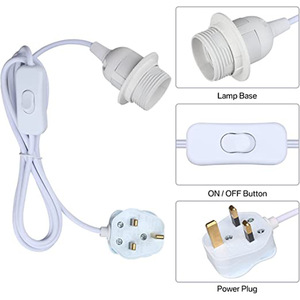 Anh tiêu chuẩn Ba cắm với 303 chuyển đổi E27 Đèn chủ Muối đèn dòng điện mở rộng dây 3x1.0mm ² dài 1.5m - Product Image 2