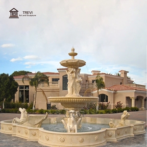 Trevi phong cách Châu Âu lớn đá tự nhiên đá cẩm thạch đài phun nước với người phụ nữ ngồi bức tượng phụ nữ xung quanh cho biệt thự vườn ngoài trời - Product Image 5