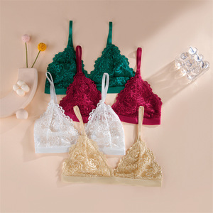 Reggiseno in Pizzo Ultra Sottile Senza Imbottitura e Senza Ferretto, Traspirante, Sexy con Perizoma, Set Intimo Femminile - Product Image 2