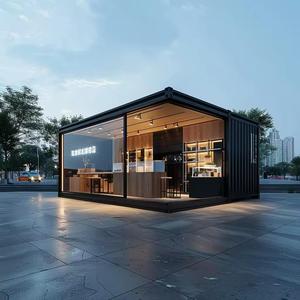 Maison de luxe préfabriquée en conteneur maritime de 20 pieds, cuisine, salle de bain, porte coulissante, design moderne, noire, une chambre, pour usage résidentiel - Product Image 5