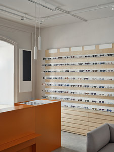 Optical Store Interior Design Solution | Custom Wooden Glasses Display <b>Shelf</b> & LED Illuminated Eyewear Showcase - Product Image 2