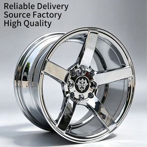 Cerchi FLowtone 15 Pollici 4x100/114.3 Cromati Concavi a 5 Razze 8 Fori, Cerchi OZ Racing per Toyota VW Honda Mazda - Product Image 1