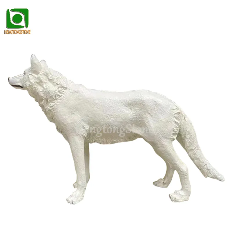 Statue d'animaux extérieurs, décoration coréenne personnalisée, Statue de loup, grande taille, en fibre de verre, Sculpture pour le jardin